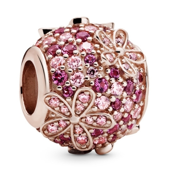 Pandora Pink and Purple Floral Charm - Picture 1 of 3